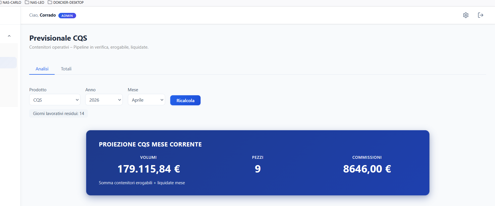 DashFenix Previsionale