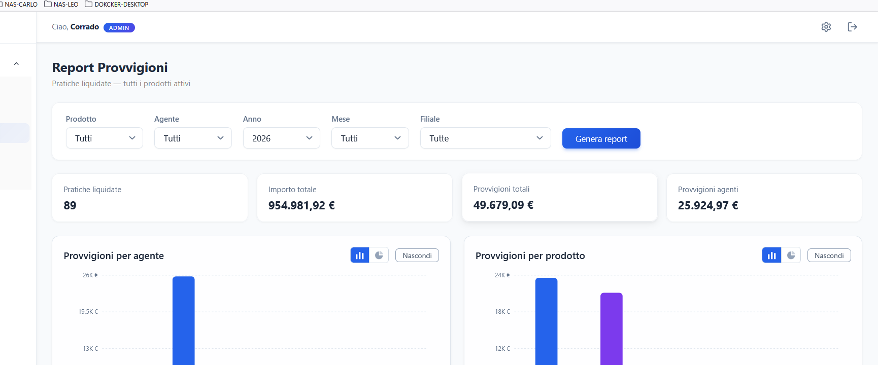 DashFenix Report Provvigioni
